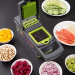 2020 New High Quality German Blades Multi Function Vegetable Cutter & Mandoline Slicer Adjustable 304 Stainless Steel Blades Onion Fruits Fries Tomato Cucumber Cheese Potato Fry Carrot Veggie Machine | Best Quality Mandoline Shredder| Vegetable Chopper Grater Salad Potato Chip Maker | Thin Thick Coarse Wave Strips Cut